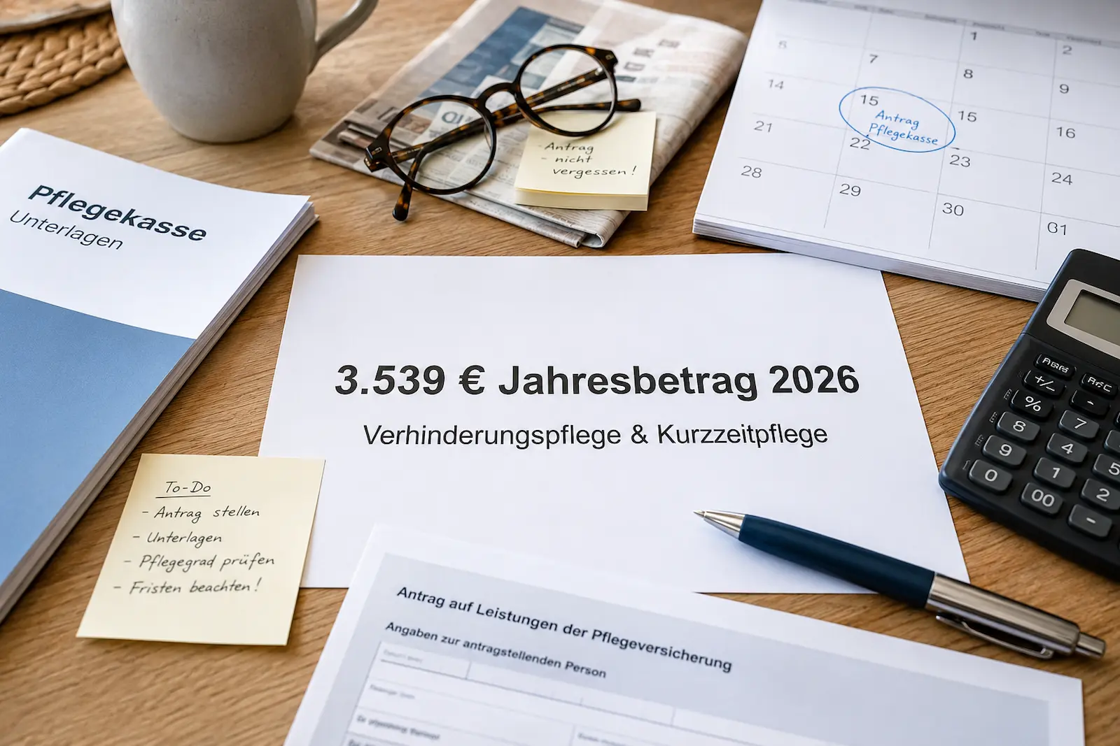 3.539 Euro Jahresbetrag 2026 für Verhinderungspflege und Kurzzeitpflege