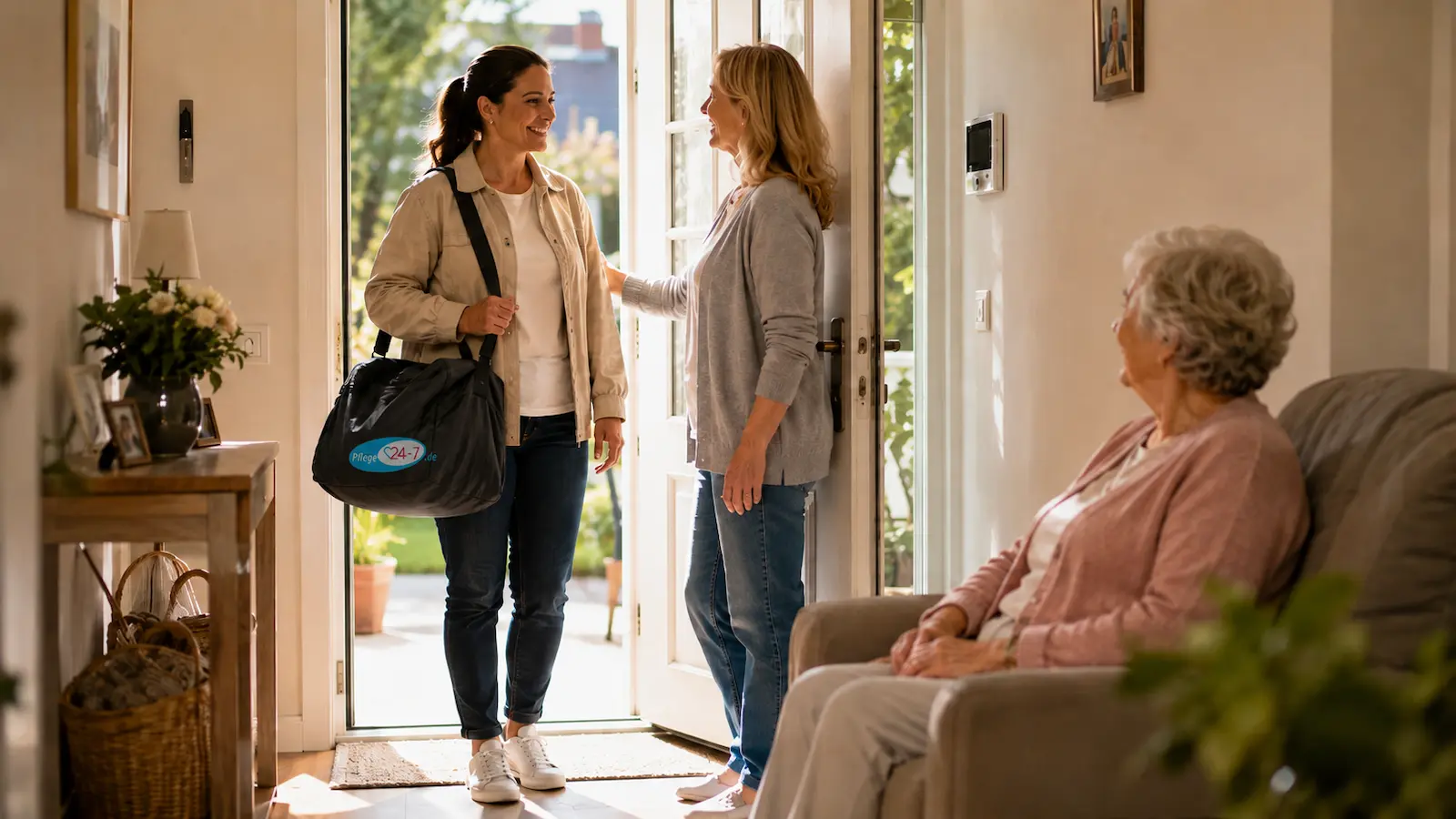 Betreuungskraft kommt zuhause an