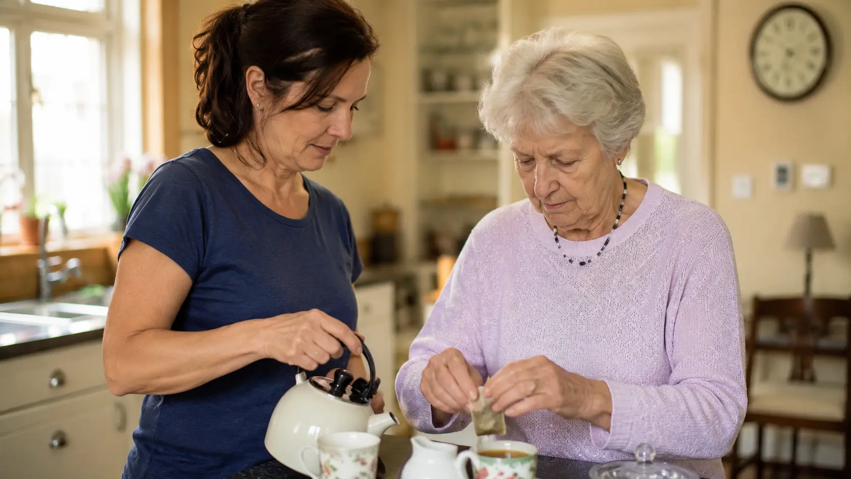 Gemeinsames Teezubereiten bei Demenz zuhause